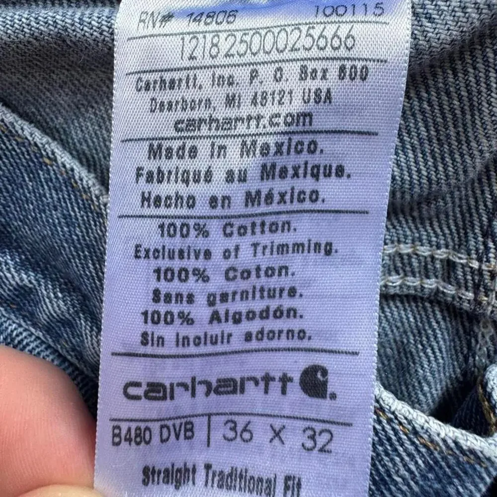 Carhartt Jeans B480 DVB Straight Traditional Fit Cotton Jeans- 36x32